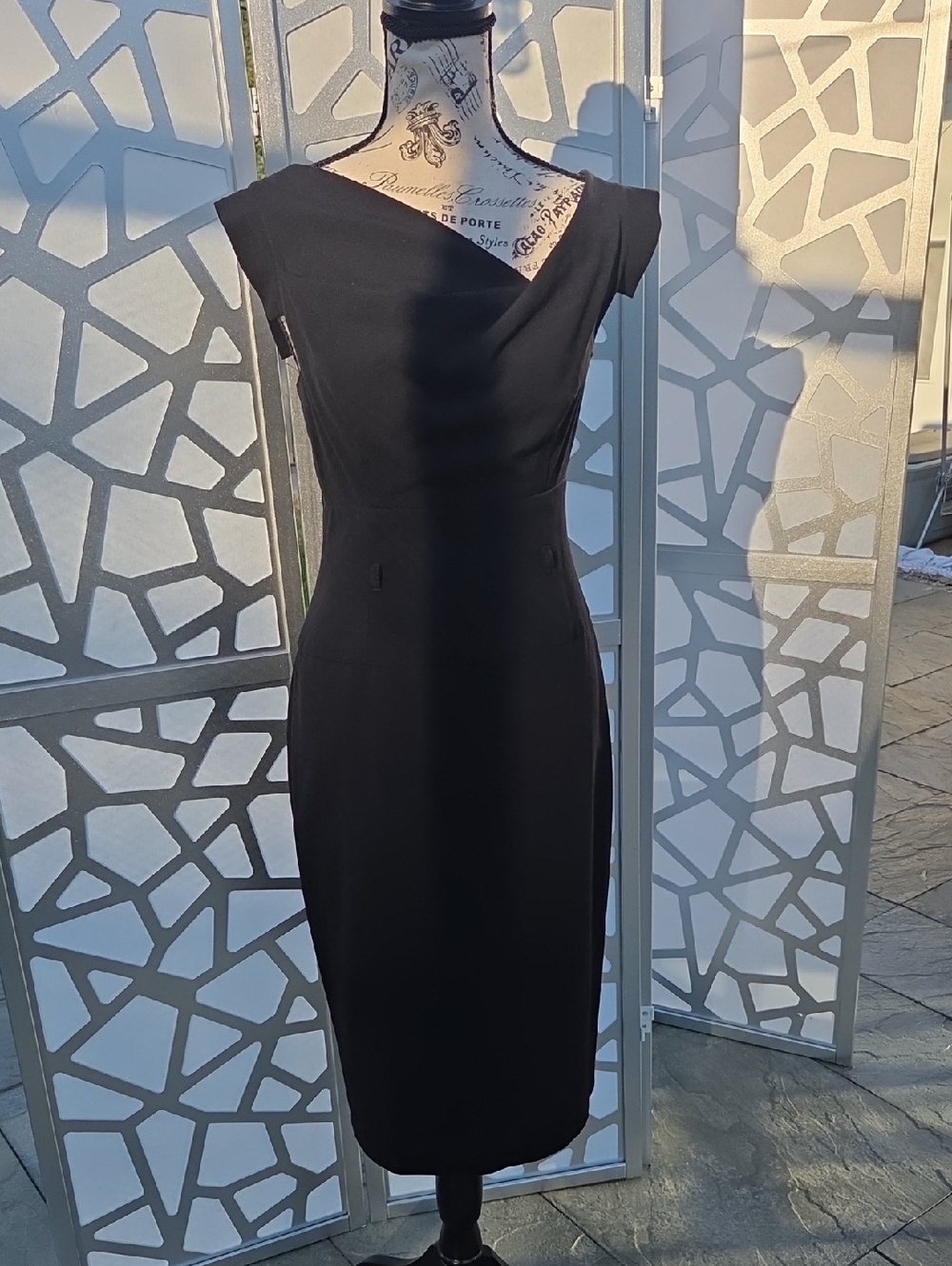 Black Halo Black Midi Sheath Dress